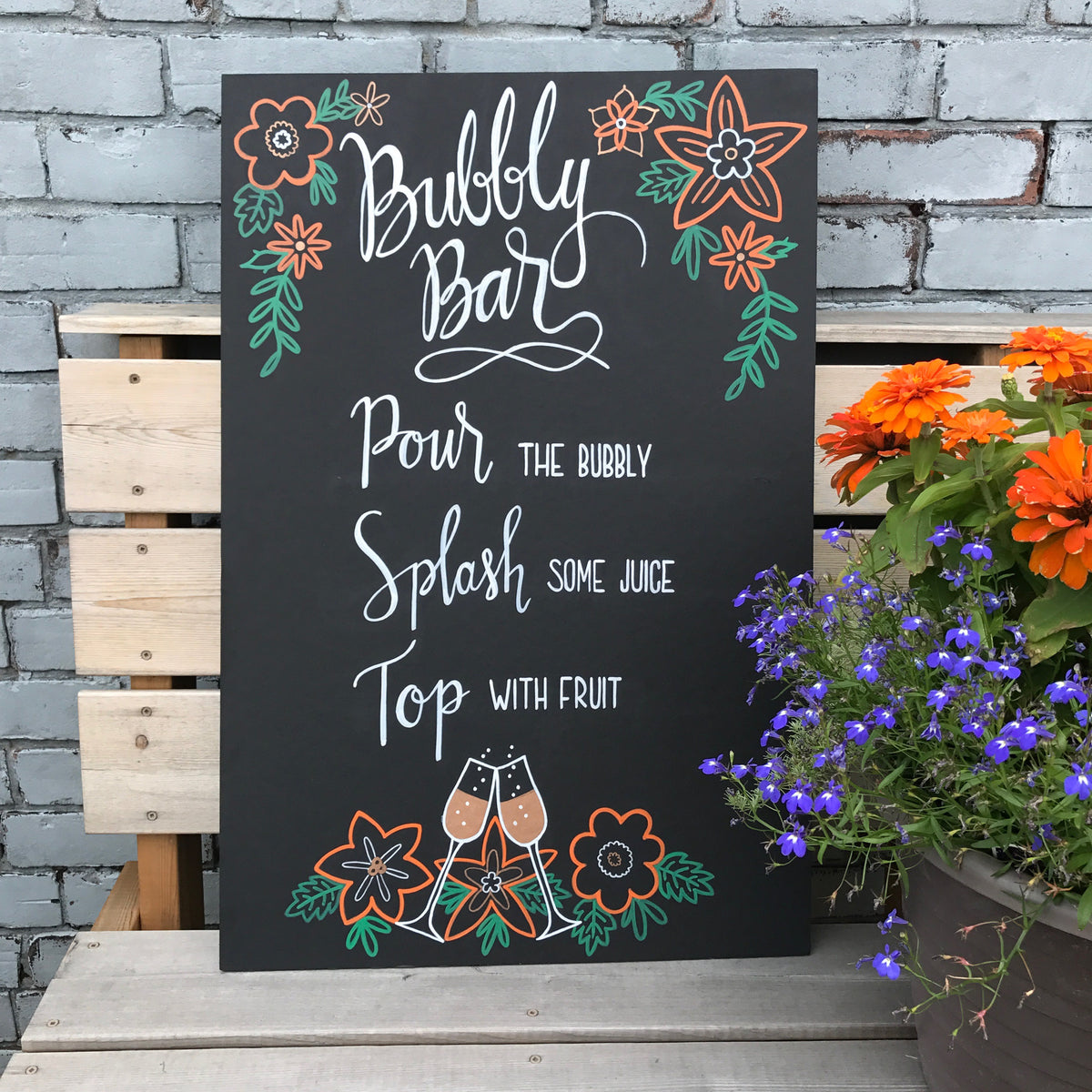 Bubbly Bar Sign allwrappedupevents